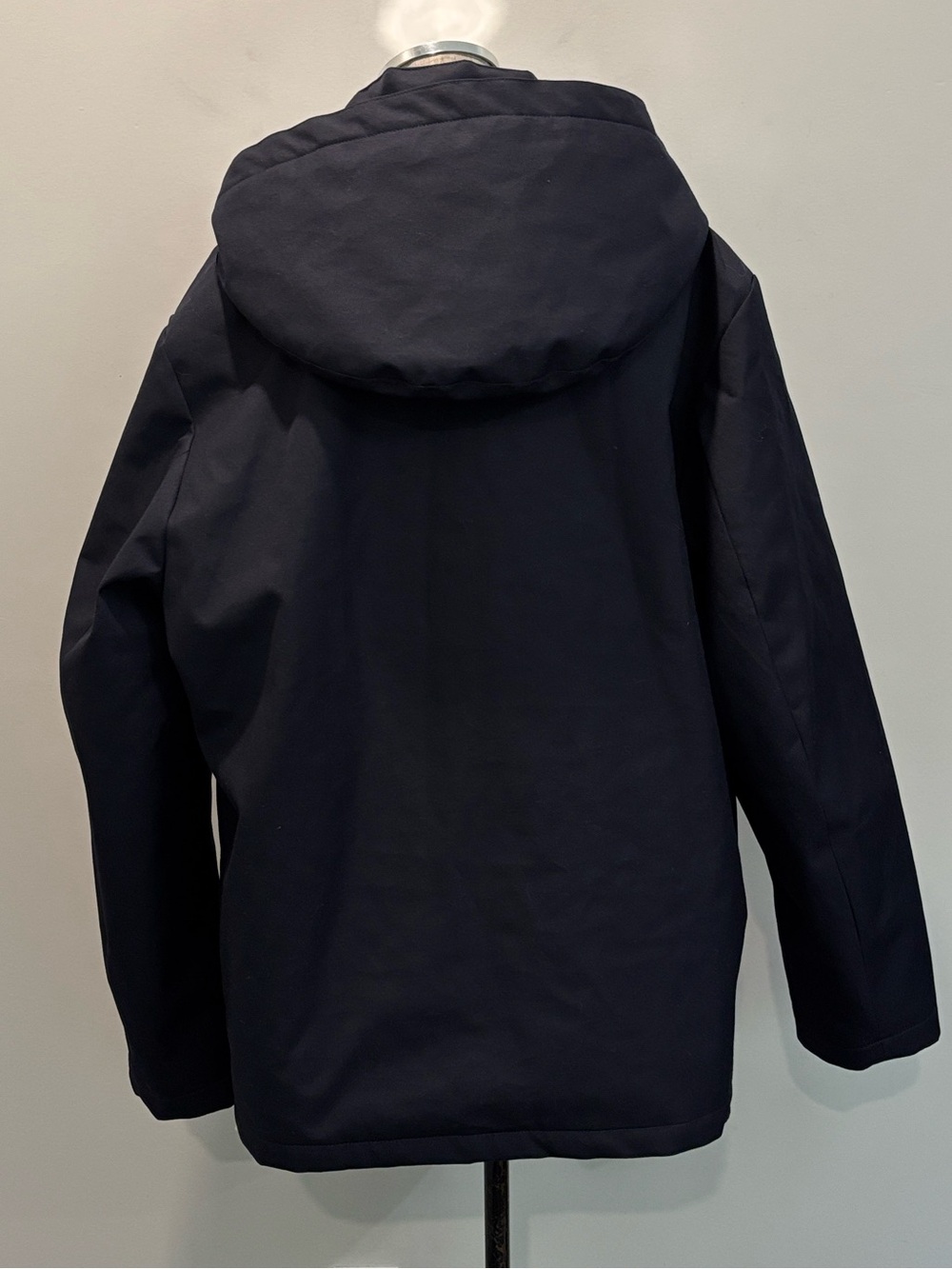 Sandro Navy Technical Hooded Wool Blend Parka NWT Quilted Lining XL - Picture 10 of 16
